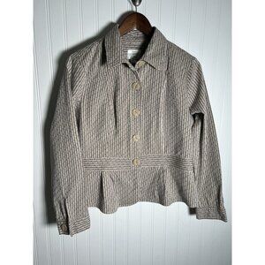 Christopher & Banks Women’s M Striped Woven Jacket Office Travel Nice Casual